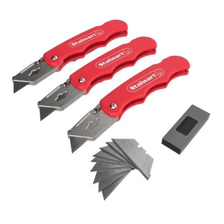 STALWART Stalwart 75-HT4098 Folding Utility Knife with Blades - Set of 3 75-HT4098